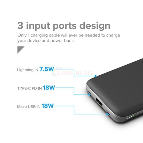 Sạc dự phòng Innostyle PowerGo Plus 10000mAh PD18W QC3.0 IP18PD - Hàng chính hãng