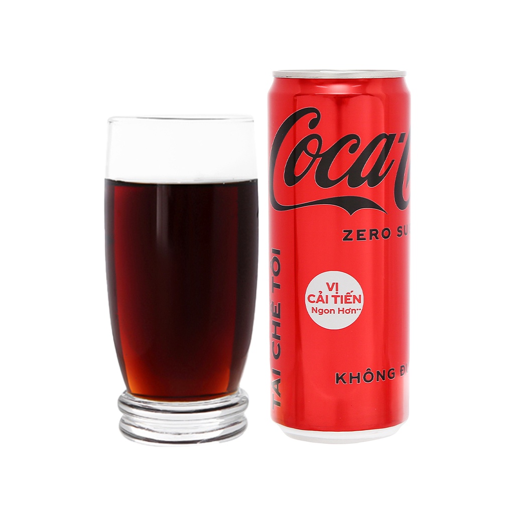 Nước Ngọt Có Gas Coca Cola Zero Bao Bì Xuân Không Đường Soft Drink Lon 330ml Date Luôn Mới