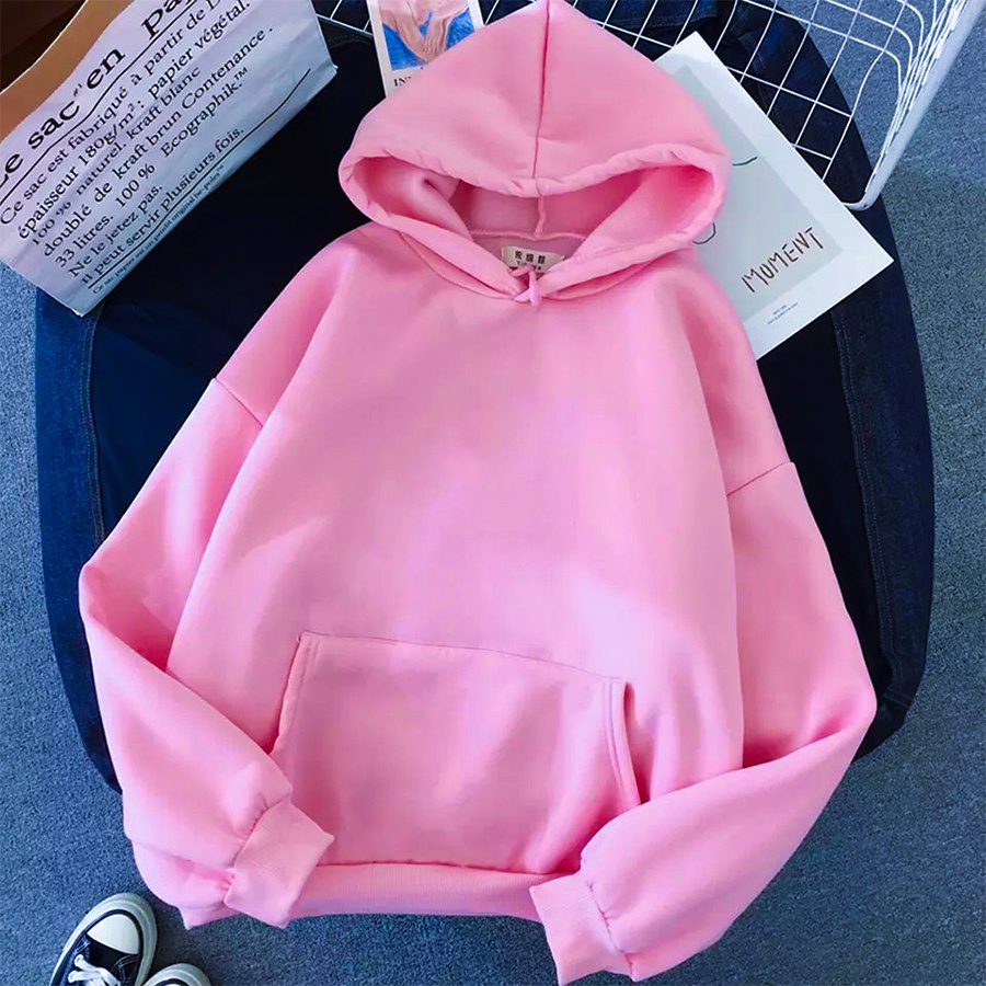 Áo hoodie basic nỉ bông trơn unisex, áo khoác nỉ trơn nam nữ form rộng - Tí Chuột Studio