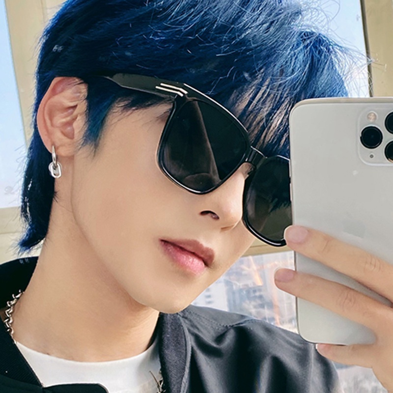 Kính Mát Gọng Vuông Oversize Chống Nắng Phong Cách Hiphop Thời Trang Cho Nam Nữ