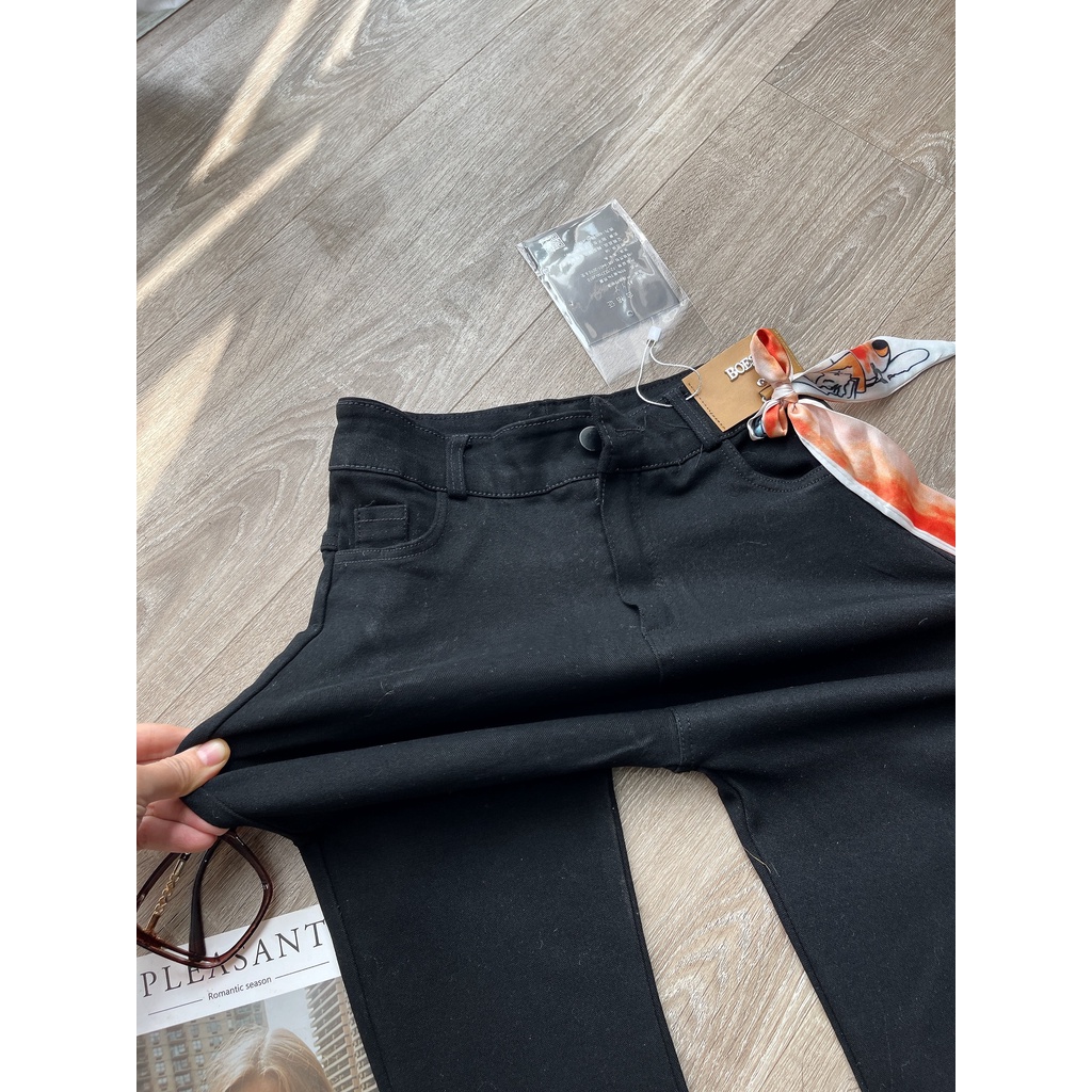 quần jeans ống loe,quan bò lưng cao,chất jean co giãn-Minxy shop