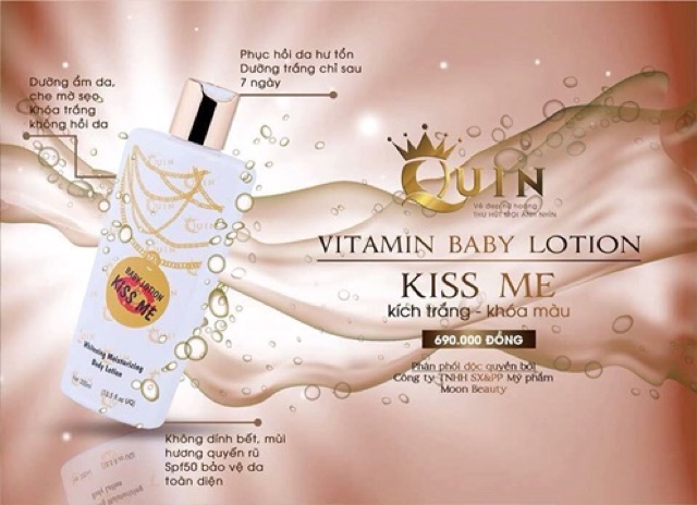 Vitamin baby lotion kiss me- dưỡng ẩm, khoá trắng