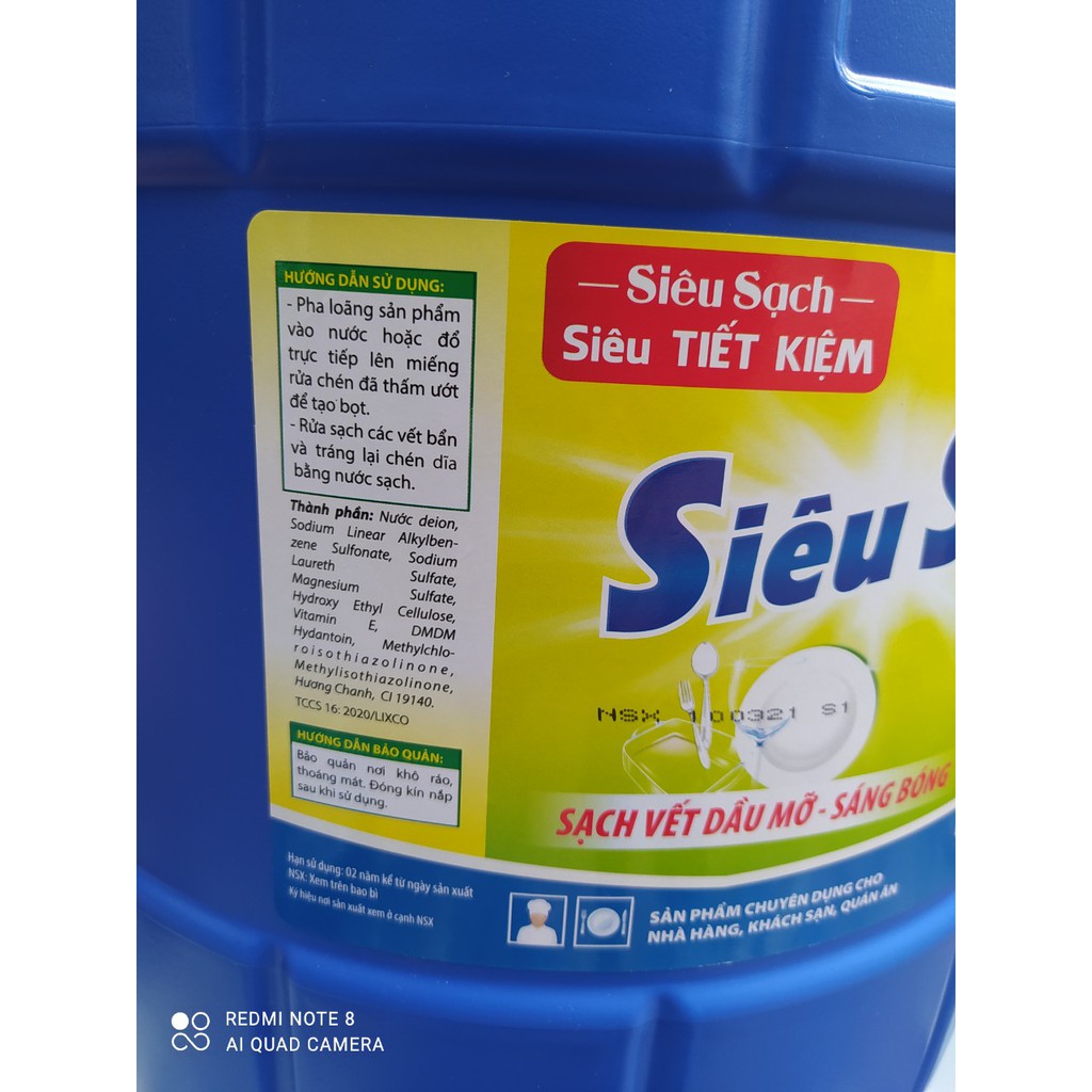 Nước rửa chén Lix Siêu Sạch hương chanh 20kg