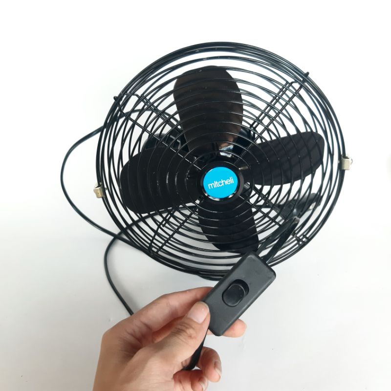 Quạt ô tô 12v và 24v, quạt 4 cánh sắt, lồng sắt 230mm