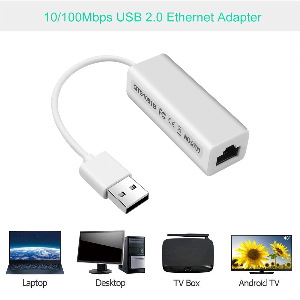 Cáp chuyển đổi LAN USB 2.0 sang Ethernet 10 / 100 RJ45 100Mbps