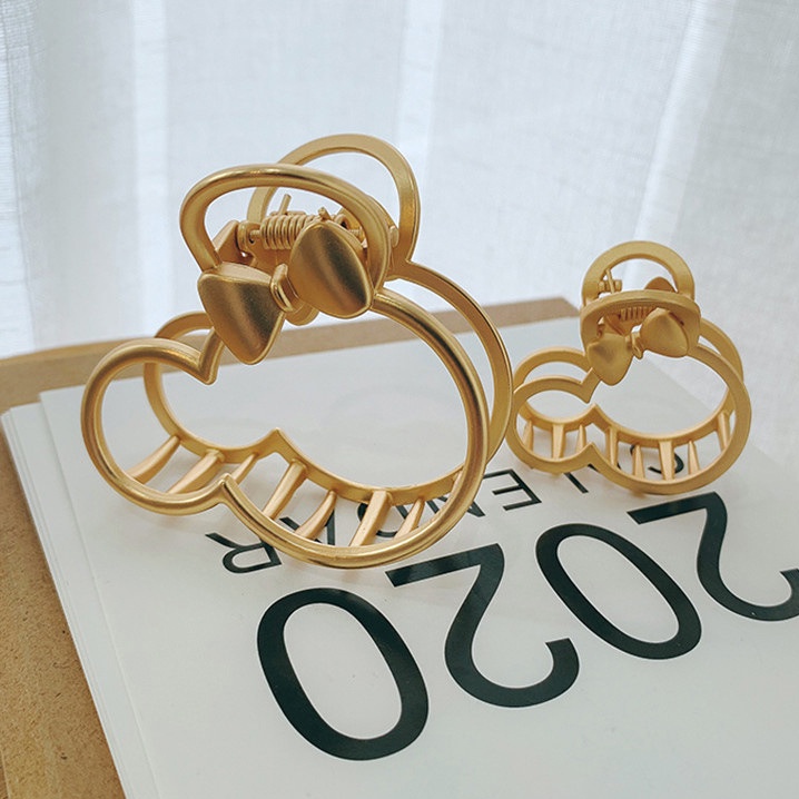 Kẹp Tóc Kim Loại Nhám Hình Chuột Mickey Thời Trang Hàn Quốc Cho Nữ
