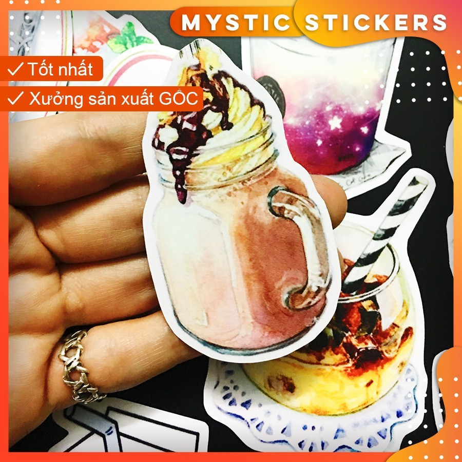 [SET MIX CHỦ ĐỀ FOODIE] 300  sticker mix chủ đề đồ ăn, đồ uống, tráng miệng, snack...