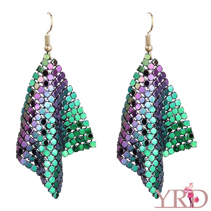 Bông tai dáng dài đính kim sa thời trang dáng dài