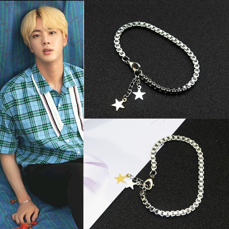 Lắc tay chất liệu thép Titan hình ngôi sao phong cách Jimin BTS