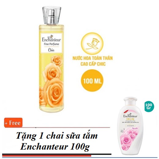 Mua 1 tặng 1 - Nước Hoa Toàn thân Enchanteur 100ml + Tặng kem 1 chai ST 100g