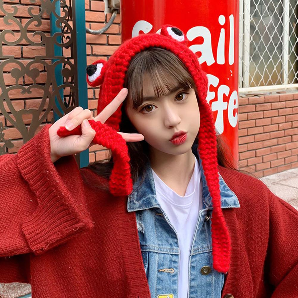 Mũ Dệt Kim Hình Ếch Mắt To Hoạt Hình
