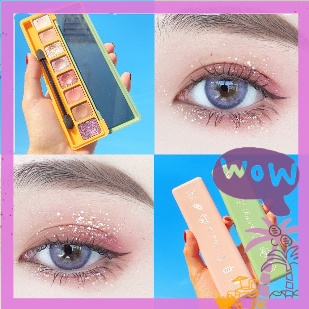 BẢNG PHẤN MẮT 8 Ô SOFT EYE Lameila eyeshadows palettes nội địa sỉ rẻ nhũ màu mắt lâu trôi chuẩn màu NGỰA BEAUTY