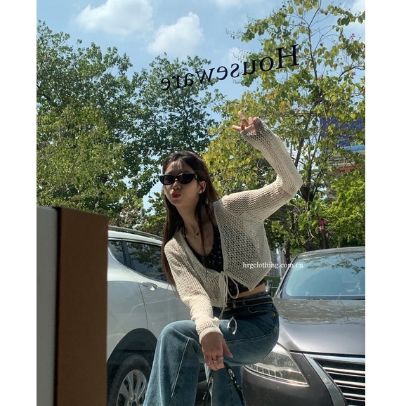 LALISAS Áo Khoác cardigan Dệt Kim Thời Trang Hàn Quốc Dễ Phối Đồ