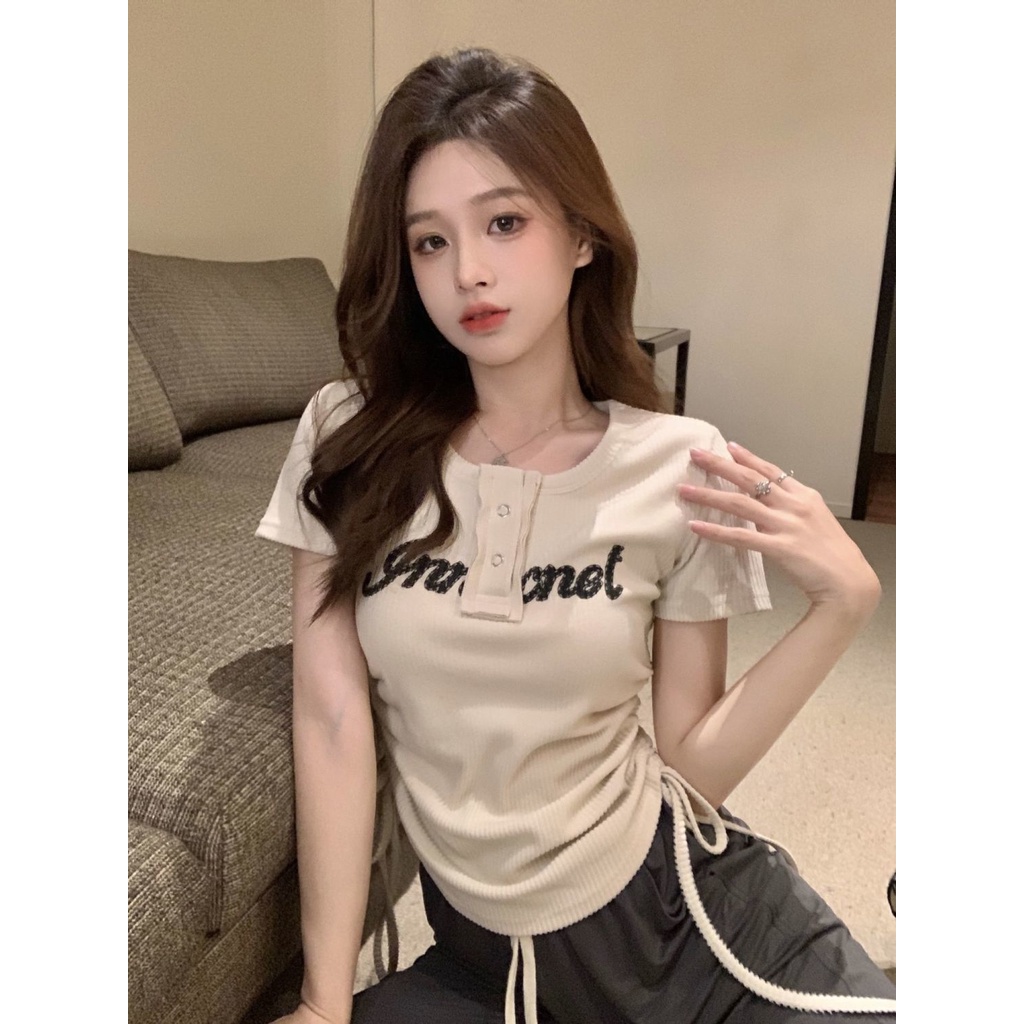 Áo Thun Tay Ngắn Phối Dây Rút Thời Trang 2022 JL-TX-221