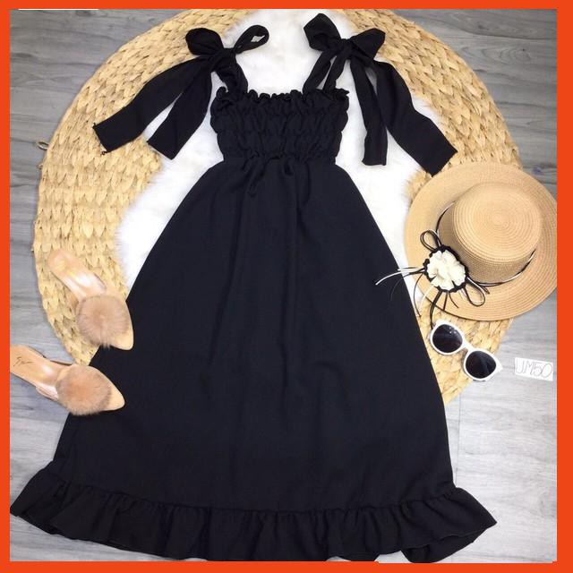 [ Mẩu HOT ] Đầm maxi bèo cột nơ vai   ( Hàng xưởng đã duyệt kỹ  ) | Đầm dự tiệc | Nhập mã SUONVIP