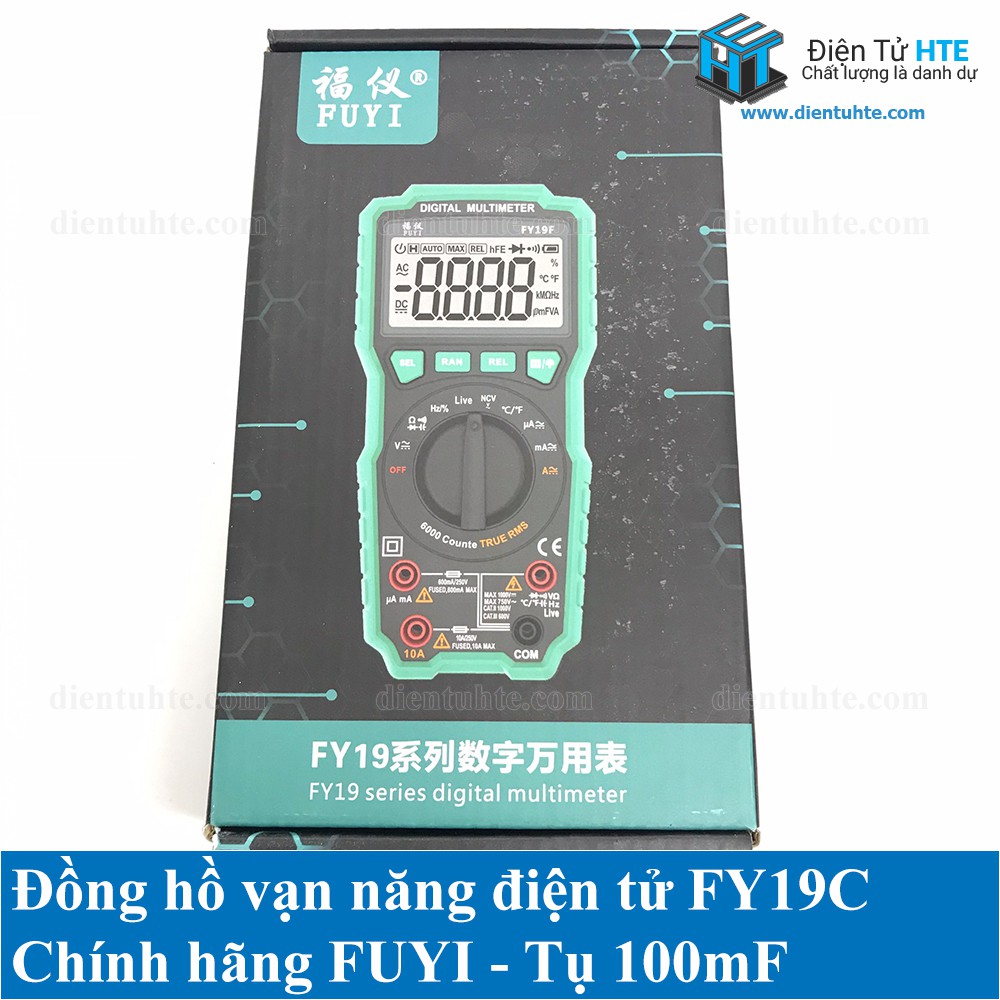 Đồng hồ vạn năng điện tử FUYI FY19C đo tụ 100mF [HTE Quy Nhơn CN2]