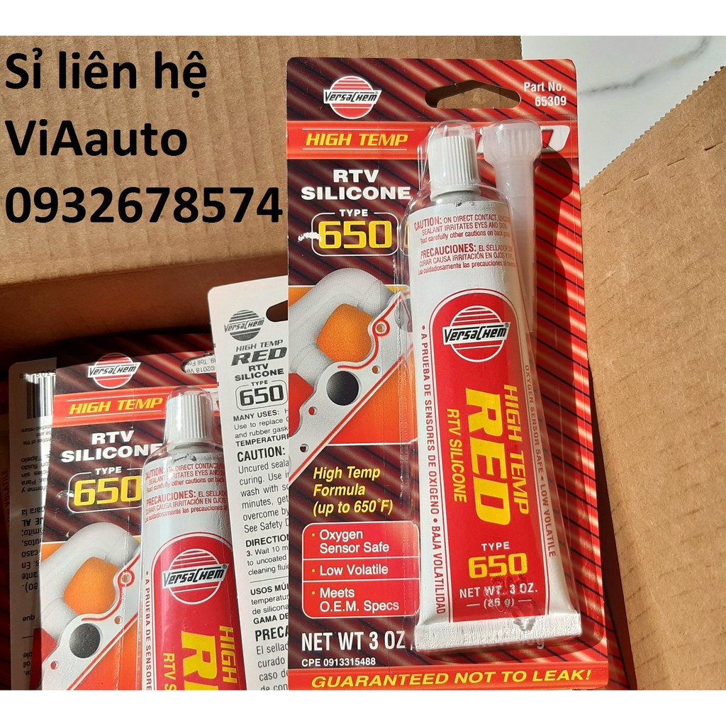 Keo đỏ chính hãng Versachem USA Versachem 65309 Low Volatile High Temperature Red Silicone - 3 oz
