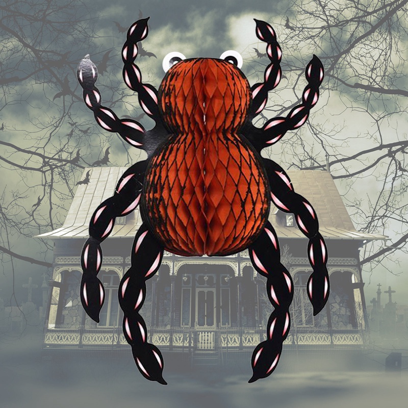 1 Vật Dụng Trang Trí Halloween Bằng Giấy Hình Nhện Dơi Bí Ngô Cho Nhà Ở Quán Bar