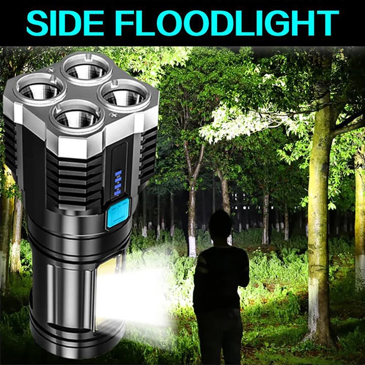 Đèn Pin Cầm Tay Chiếu Xa 4 Chế Độ Đèn Pin Mini Có 4 COB LED Có sạc Tiện Dụng