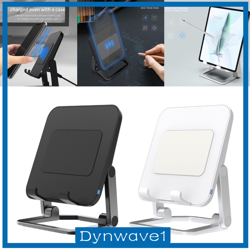 [DYNWAVE1] Wireless Charger Stand, 2 Coil 15W Fast Wireless Charger Station, Zinc Alloy Wireless Charging Dock for