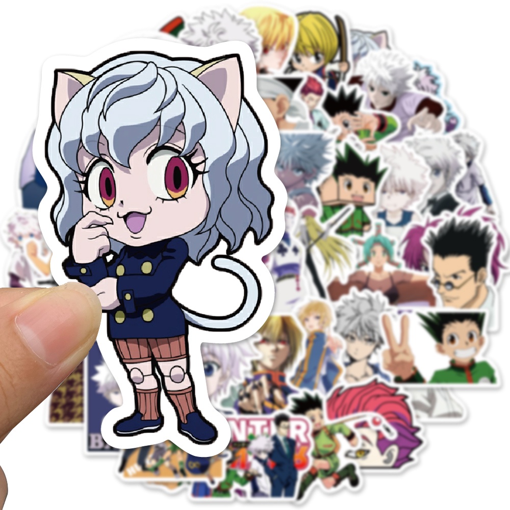 Set 10/25/50 miếng dán trang trí PVC chống nước hình Anime HUNTER X HUNTER