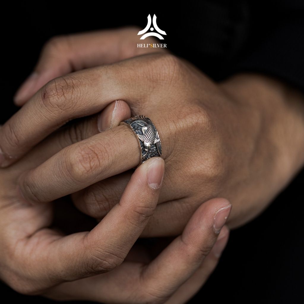Nhẫn bạc nam, nữ HeliSilver NISHIKIKOI RING Helios Original S925
