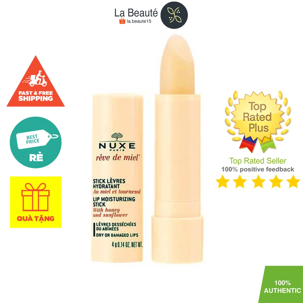 Nuxe Reve De Miel Lip Moisturizing Stick - Son Dưỡng Môi 4gr ( Date t9/2023)