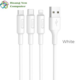 [MẪU MỚI] Cáp Sạc Hoco X25 3 Đầu IPhone - Micro Usb - Type C 1M - BH 6 Tháng 1 đổi 1 (MÀU SẮC NGẪU NHIÊN)