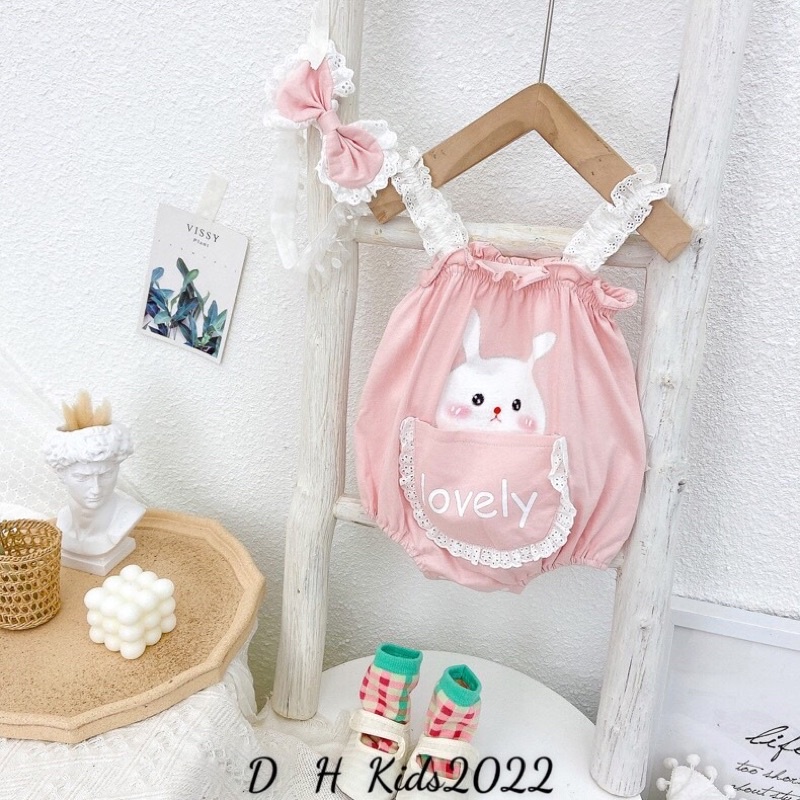 Body hồng thỏ bé gái kèm tuban