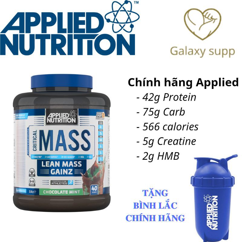 Sữa Tăng Cân Applied Nutrition Critical Mass 2,4 kg