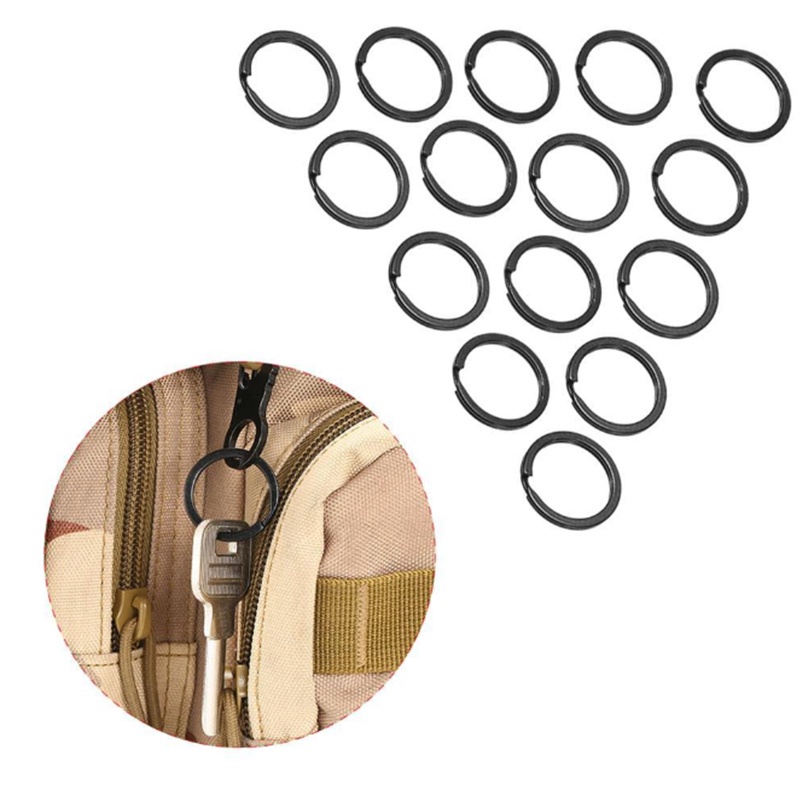 Set 12 Vòng Khóa Điện Phân Bằng Kim Loại Màu Đen Làm Trang Sức DIY