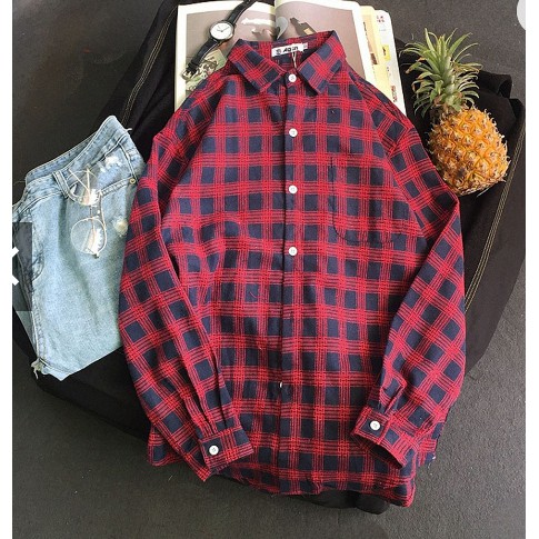 Áo Sơ Mi Nam, Áo Sơ Mi Flannel Kẻ Caro Thời Trang Trẻ Trung, Năng động zuili