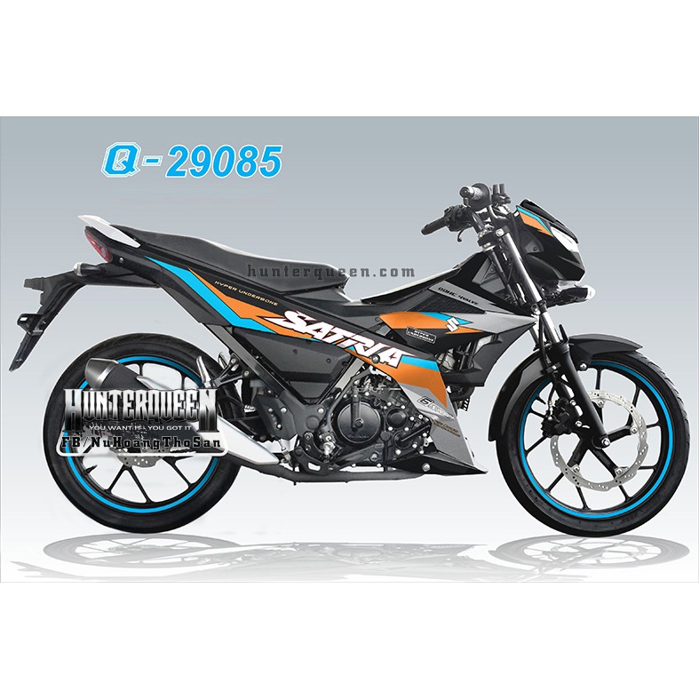 Tem rời dán xe Raider FI đen, tem cam bạc xanh. Thay đổi màu sắc và chi tiết theo yêu cầu. Sắc nét, bền màu