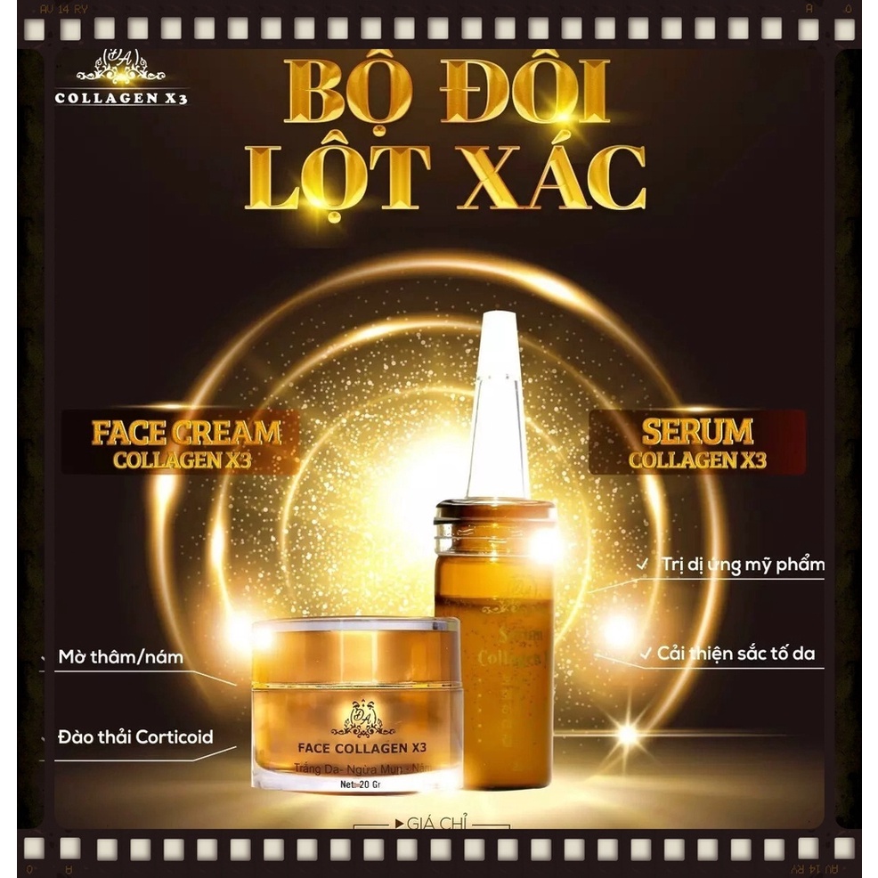 Tinh chất dưỡng da căng bóng giảm nám và mờ thâm collagen luxury X3 Đông Anh
