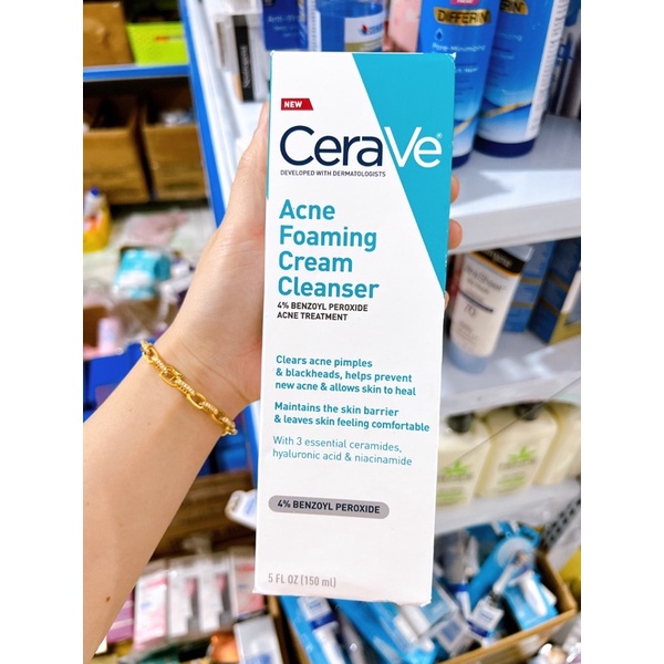 Sữa rửa mặt dành cho da mụn Cerave Acne Foaming Cream Cleaser 150ml