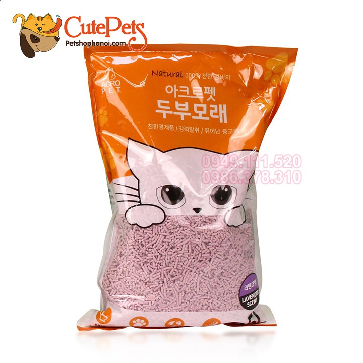 Cát đậu phụ Acro Pet 5L Cát vệ sinh mèo Hàn Quốc - CutePets