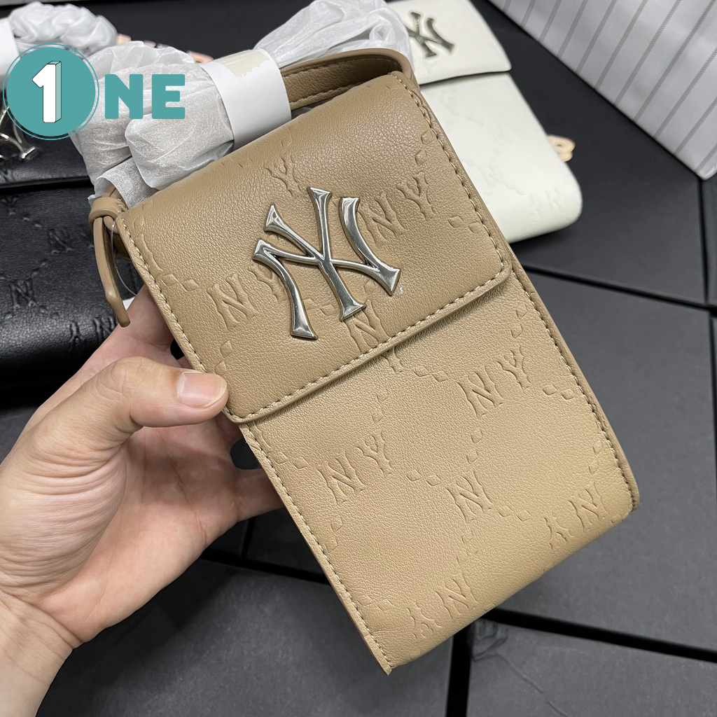 ( Chuẩn Hãng ) Túi Da Mini MLB NY Monogram Diamond Embo Cell Phone Cross Bag Full Tag Mac