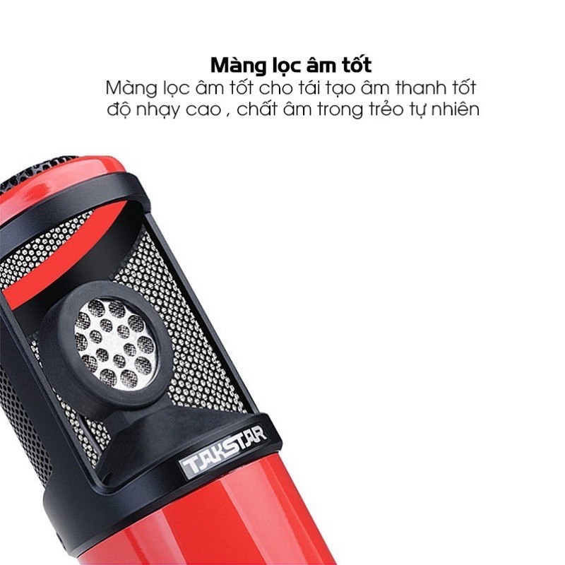 Combo mic thu âm Takstar PC K320 kèm nguồn phan tom 48v