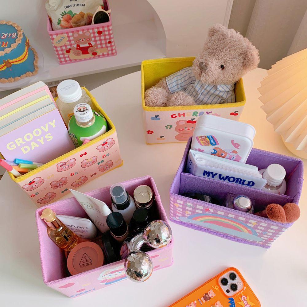 NICKOLAS Hộp Đựng Đồ Dùng / Mỹ Phẩm Bằng PU Hình Gấu Gấp Gọn Tiện Dụng Ốp