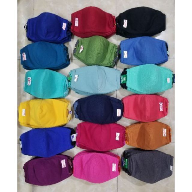 Sỉ 10 khẩu trang màu 3 lớp size người lớn
