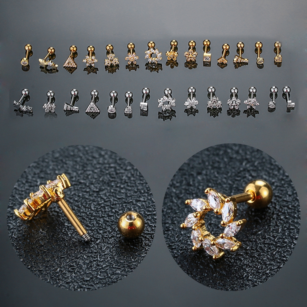 1 Khuyên Rốn Hình Tháp Eiffel Đính Đá Zircon