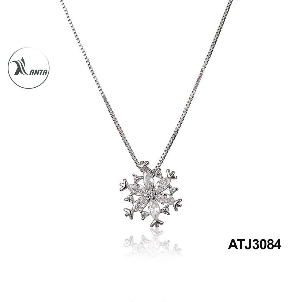 Dây chuyền bạc 925 mặt hình hoa tuyết đính đá thời trang phong cách Hàn Quốc ANTA Jewelry - ATJ3084