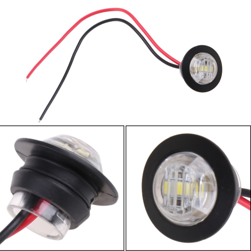 Set 2 Đèn LED 3 Bóng 3 / 4 &quot;Mini Ánh Sáng Trắng Chống Thấm Nước Dành Cho Ô Tô / Xe Tả