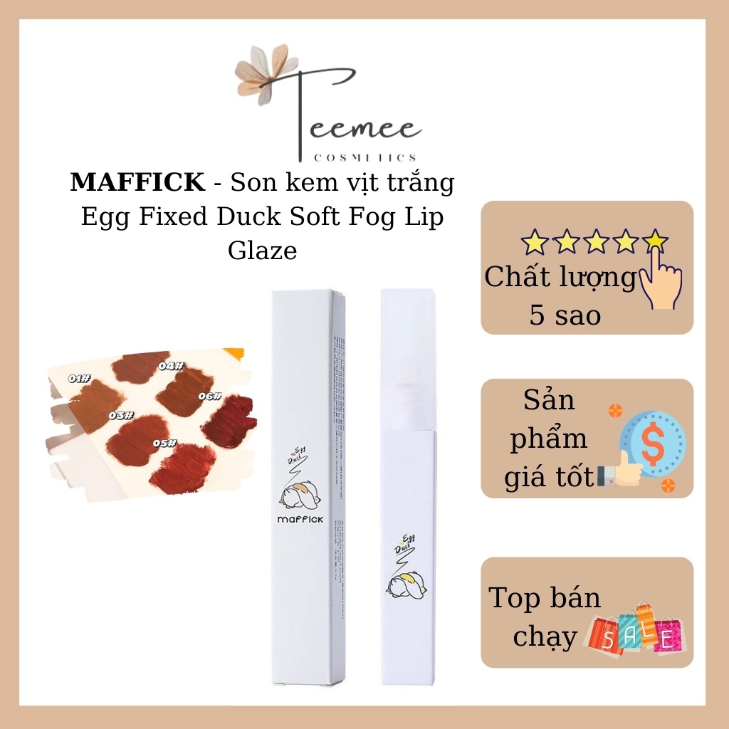 Son kem lì Maffick hình con vịt trắng mềm, dễ lên màu, không khô vón