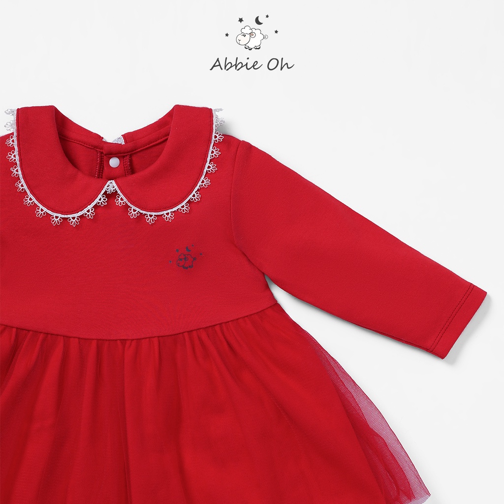 Váy đỏ dài tay cho bé gái ABBIEOH | 6 tháng - 3 tuổi VL379-AW21