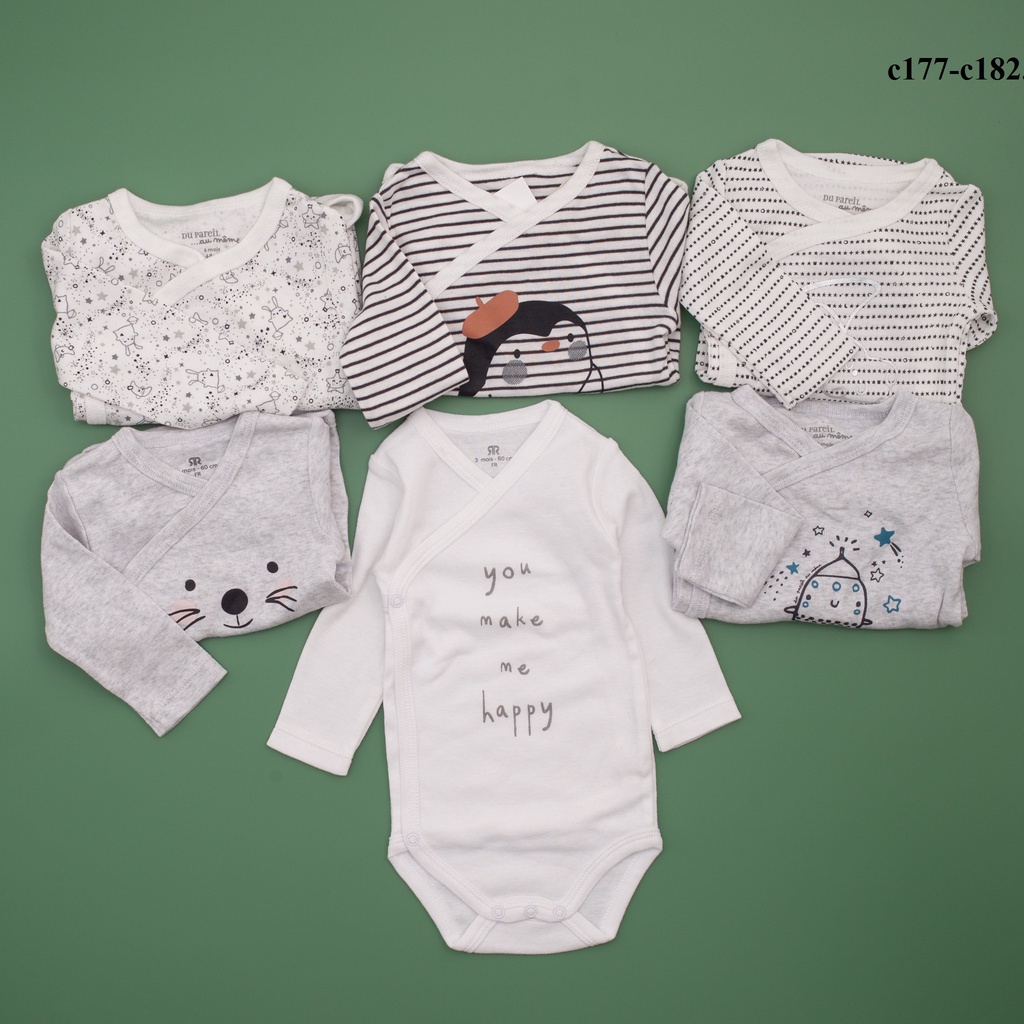 Body chip dài tay cotton mềm mại màu sắc nhẹ nhàng dễ mặc thời trang trẻ em COLORISTA