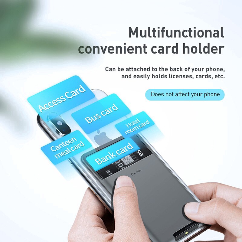 Miếng dán lưng điện thoại  Baseus - Ví đựng thẻ card ATM chất liệu silicon chắc chắn gắn lưng đt tiện lợi