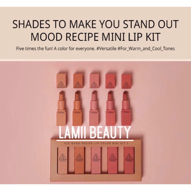 Set Son 3CE MOOD RECIPE MINI KIT 2