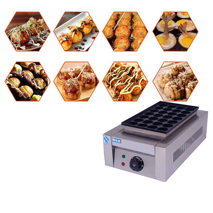 Máy làm bánh bạch tuộc nhật bản takoyaki khuôn 28 lỗ sử dụng điện