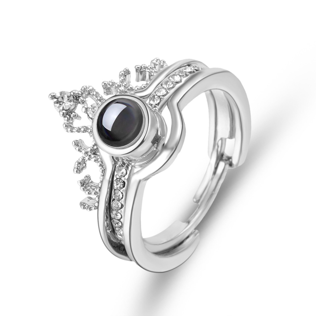 Nhẫn Cặp In Chữ I Love You Crown 100 Ngôn Ngữ Thời Trang